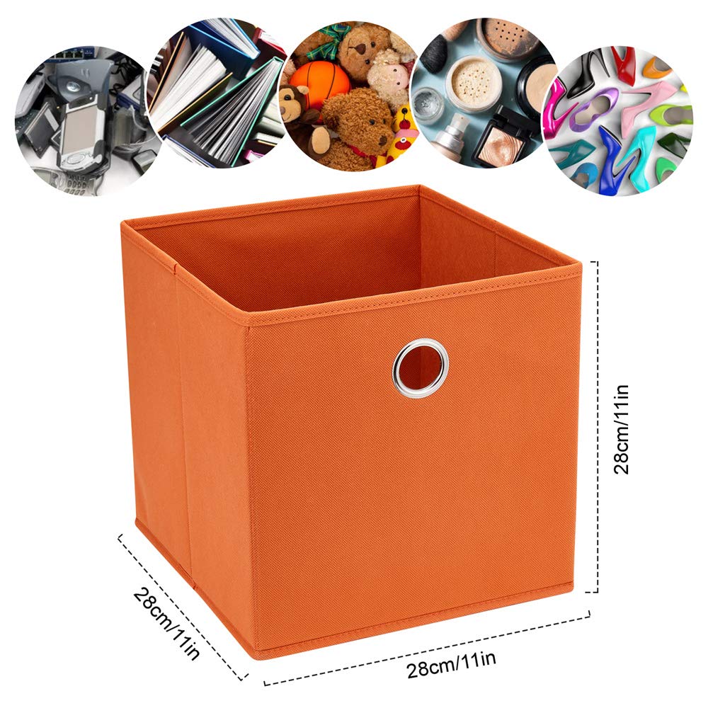 Amazon.com: Orange Cube Storage Bins 11x11x11 Decorative Storage